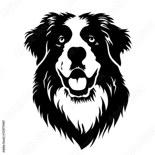 Caucasian Shepherd Dog Logo Monochrome Design Style photo