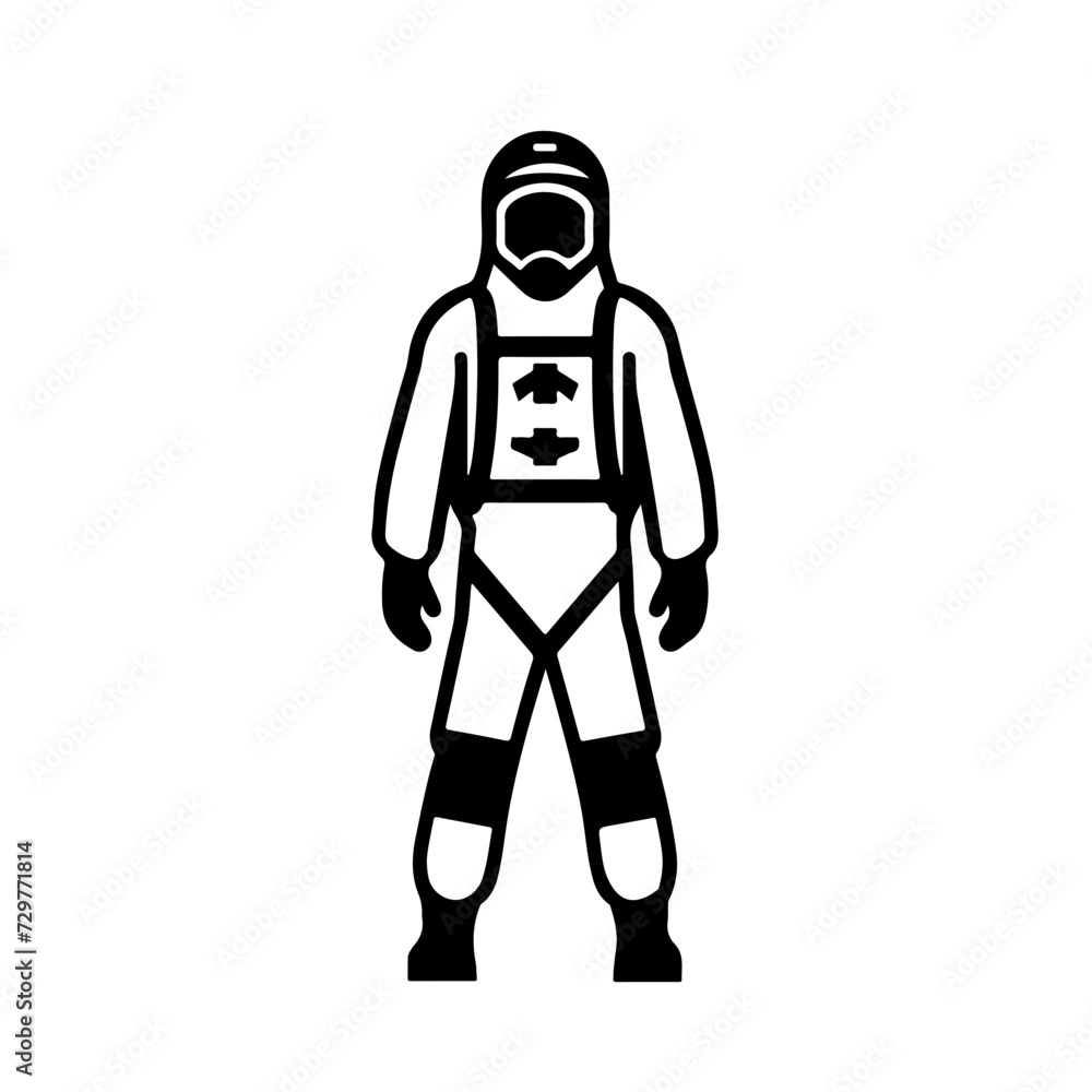 Chemical Protective Suit Logo Monochrome Design Style
