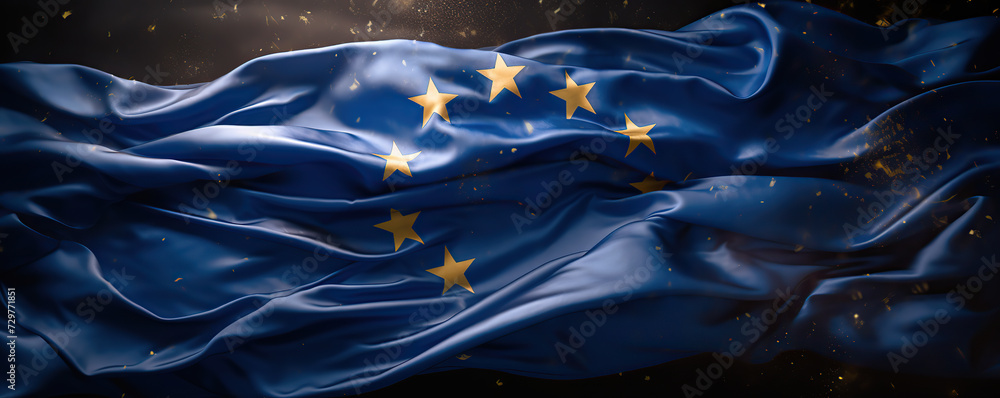 european union flag - obrazy, fototapety, plakaty 
