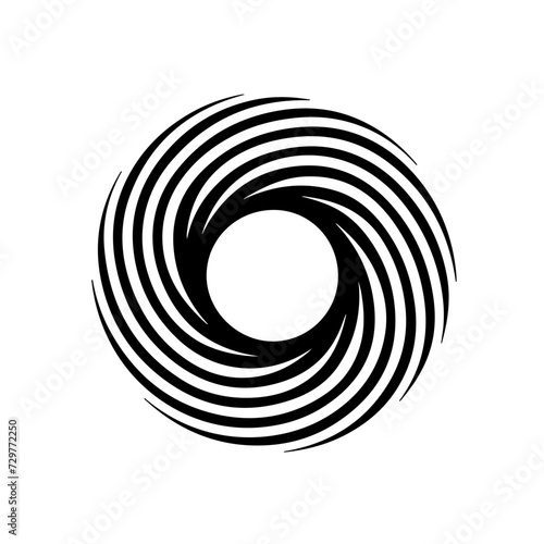 Circle Vortex Logo Monochrome Design Style