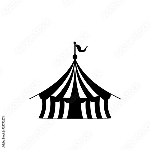 Circus Tent Fixed Logo Monochrome Design Style