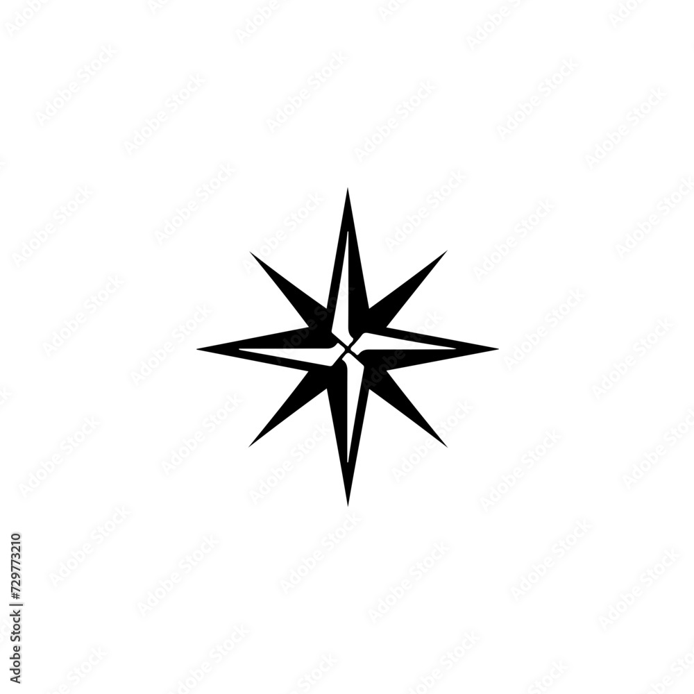 Compass Arrows Logo Monochrome Design Style