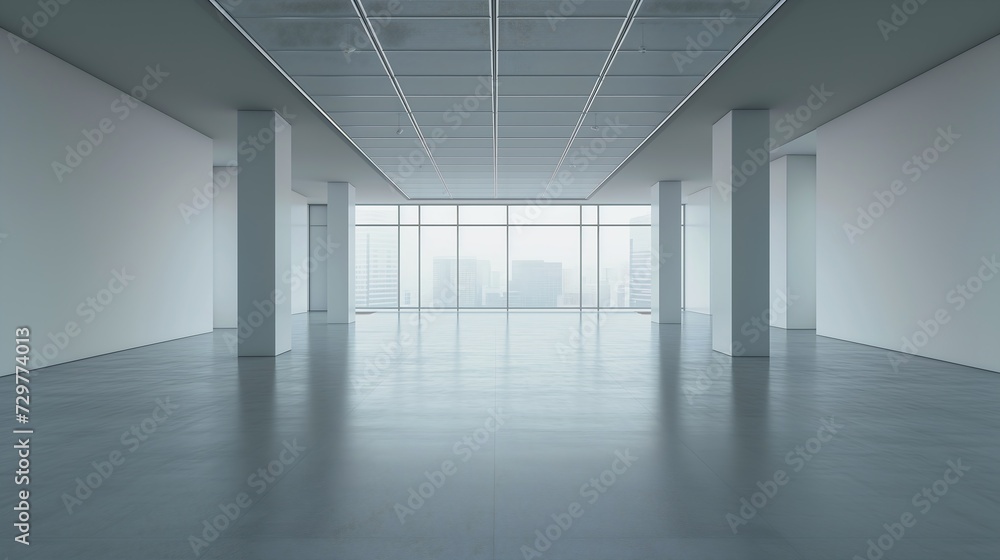 large empty room lot windows white ambient background digital floors color big poor building fog borders corpses floor void moderator pristine grey