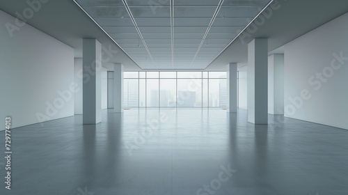 large empty room lot windows white ambient background digital floors color big poor building fog borders corpses floor void moderator pristine grey