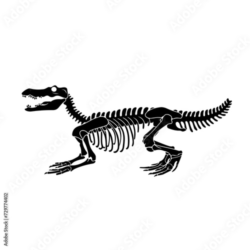 Crocodile Skeleton Logo Monochrome Design Style © FileSource