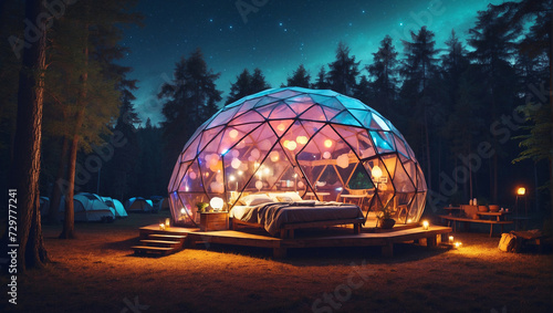 campsite geodesic glamping bubble dome