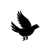 simple black bird Logo Monochrome Design Style