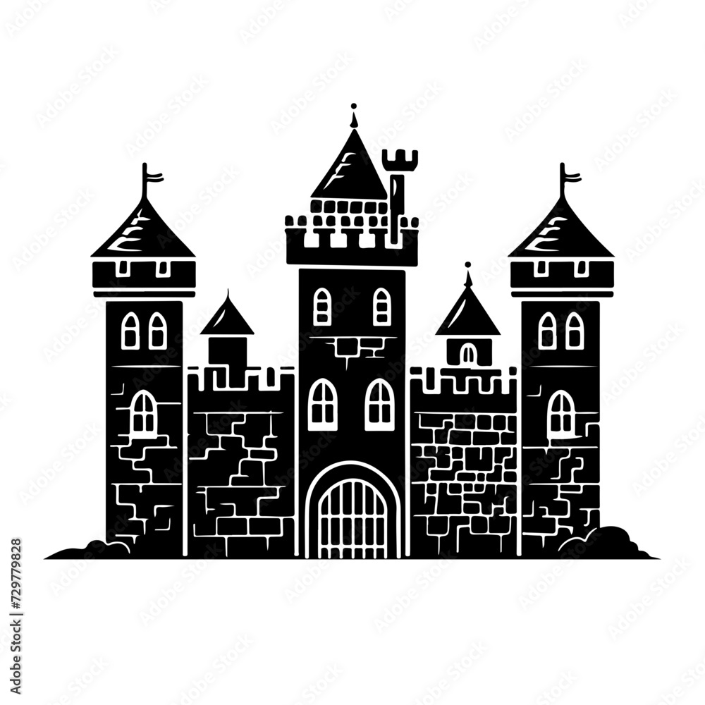 Stronghold Castle Logo Monochrome Design Style