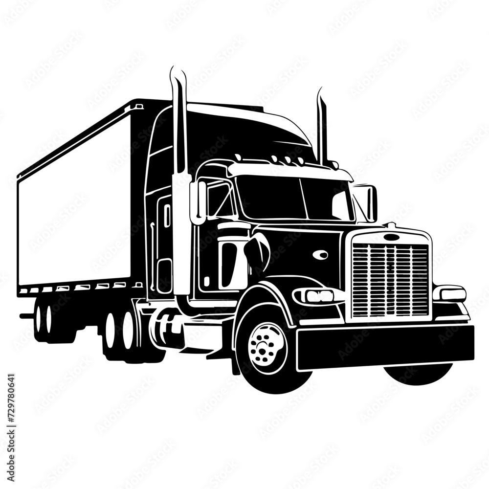 Truck Logo Monochrome Design Style