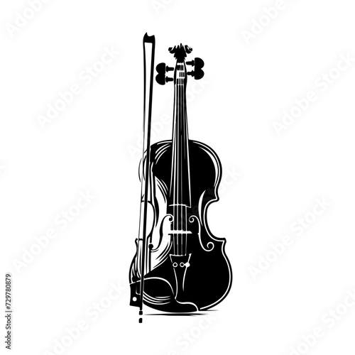 Violin Bow Logo Monochrome Design Style photo