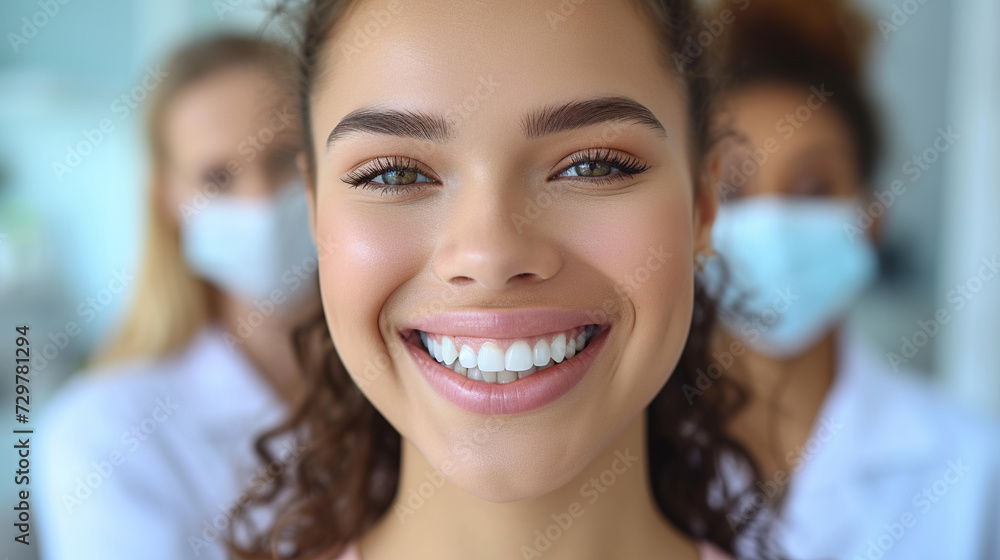 Smile, mirror and image of woman with dentist after teeth whitening Dental services and care Dental care and female patients with an orthodontist for oral health, health and cleaning. Smile, mirror and image of woman with dentist after teeth whitening Dental services and care Dental care and female patients with an orthodontist for oral health, health and cleaning.