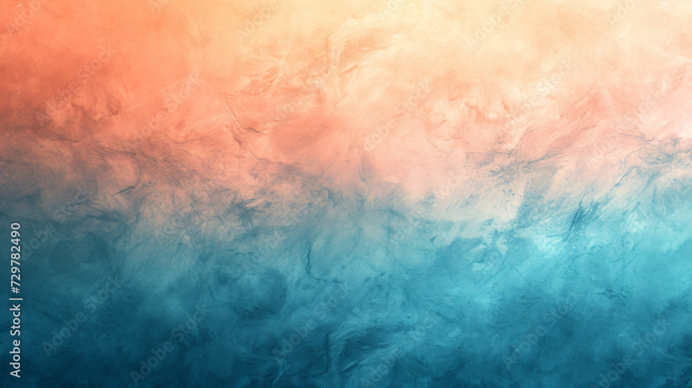 Gradient background from copper to sea blue.