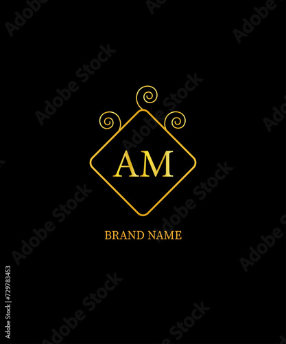 AM Letter Logo Design. Creative Initials Letter Concept. AM Icon Design