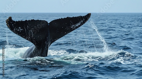 Humpback Whale Breaching with Ocean Spray