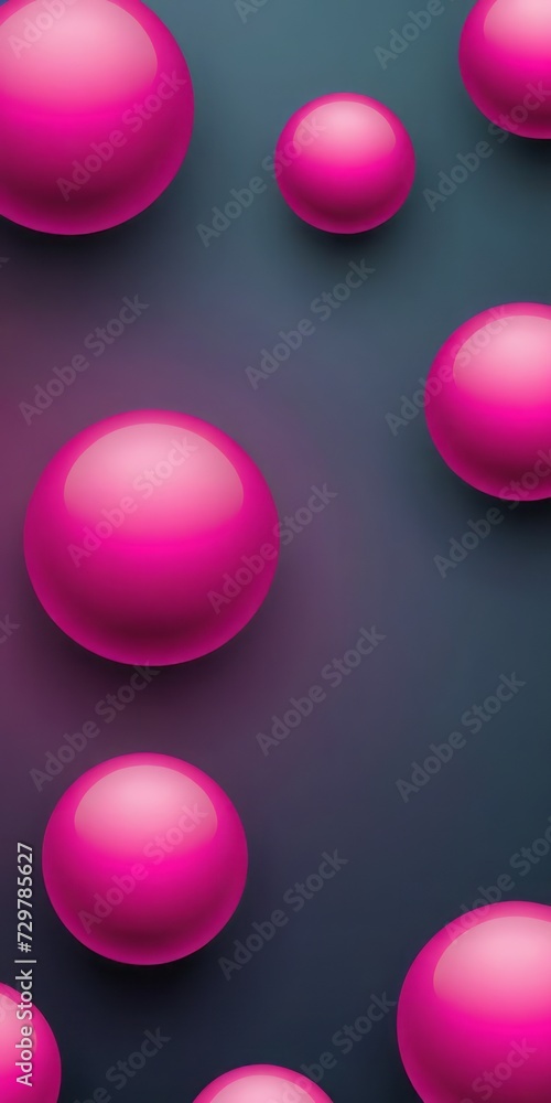 Spherical Shapes in Fuchsia and Gray