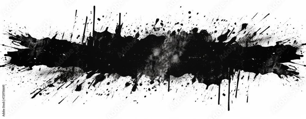 Naklejka premium black splashed brushstroke