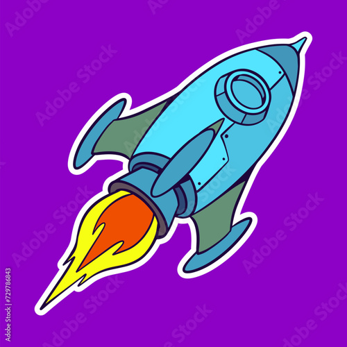 Isolated rocket cartoon illustration