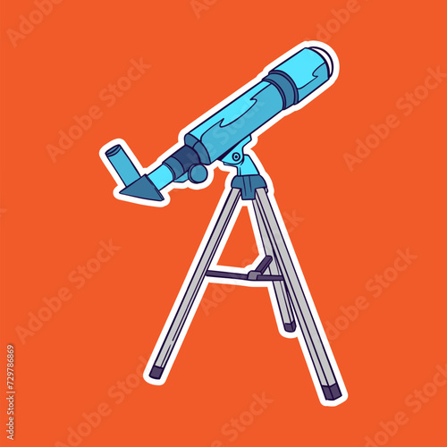 Isolated Telescope Cartoon Illustration