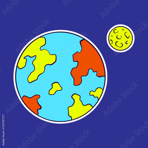 Planet cartoon illustration