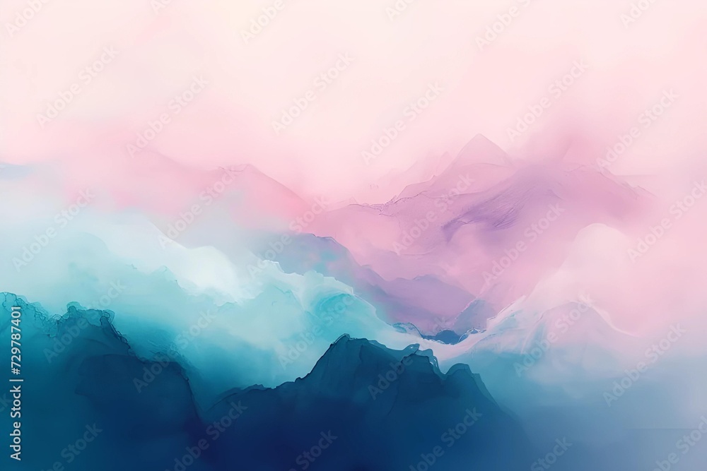 Ethereal abstract landscapes, using digital brush strokes and a pastel color palette, ideal for creative backgrounds, evoking serene and imaginative vistas.