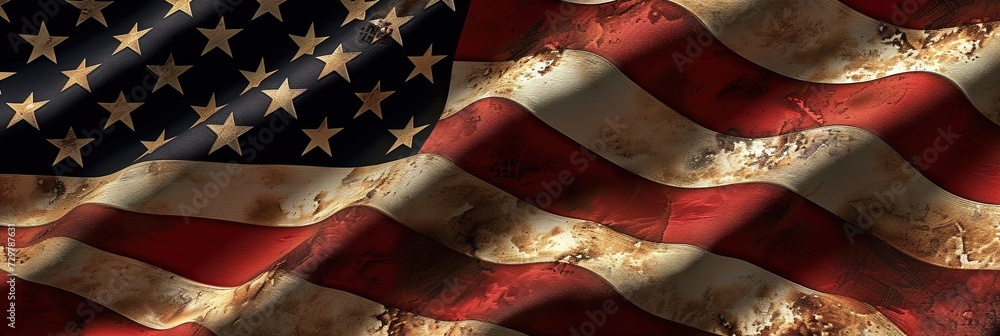 Obraz na płótnie American flag political election concept for 2024 democratic and republican debates and coverage w salonie