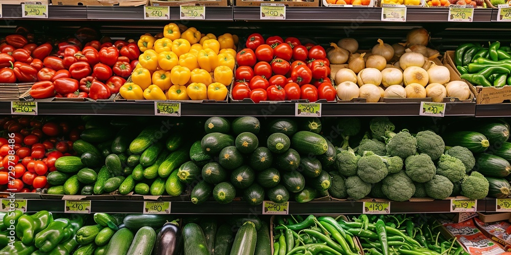 Vegetables in modern supermarket Vegetables in modern supermarket