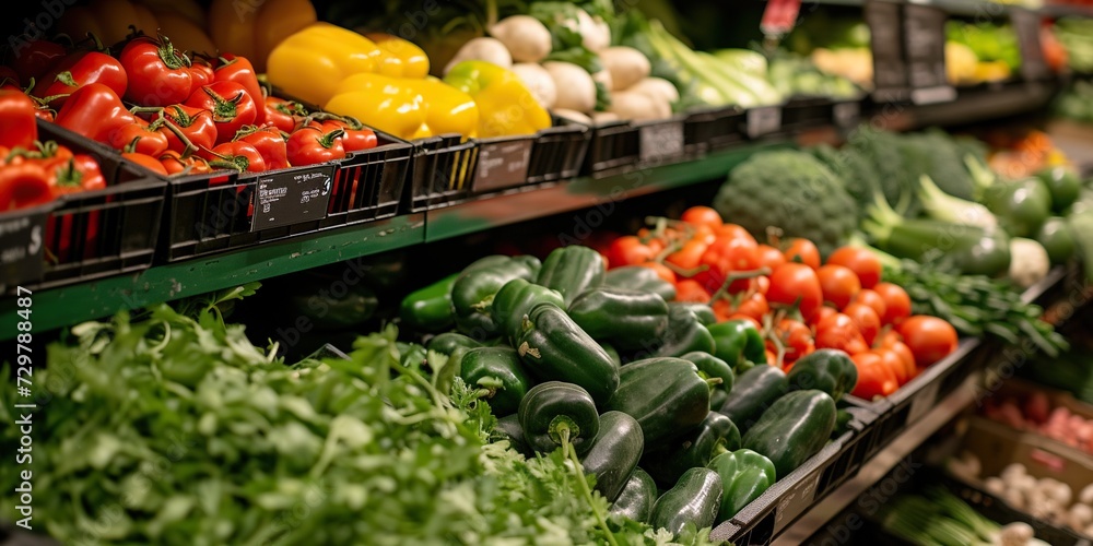 Vegetables in modern supermarket