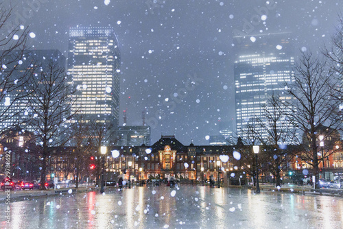雪の東京駅 photo