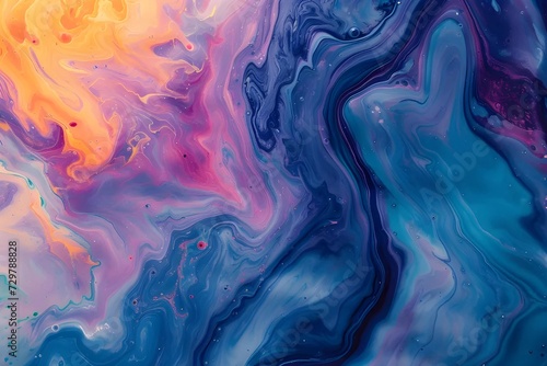 Fluid abstract art, simulating marble textures in a rainbow of colors, for eye-catching website headers, blending elegance with vibrant visual appeal. photo