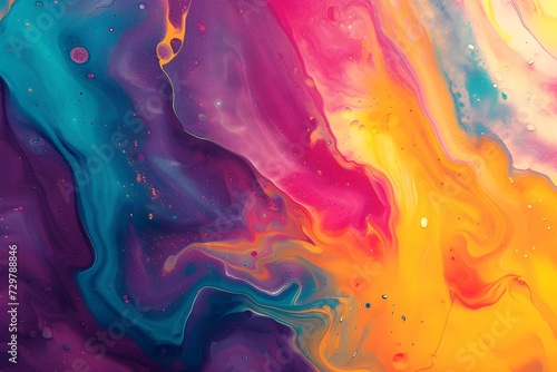 Fluid abstract art, simulating marble textures in a rainbow of colors, for eye-catching website headers, blending elegance with vibrant visual appeal.