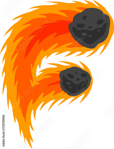 Comet Letter Alphabet Vector F