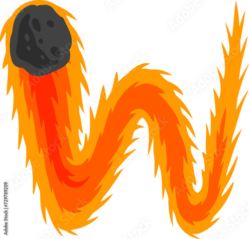 Comet Letter Alphabet Vector W