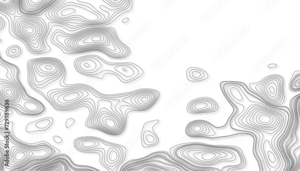 Grey outline topographic contour map abstract tech graphic design. Geometric background. Vector illustration Grey outline topographic contour map abstract tech graphic design. Geometric background. Vector illustration