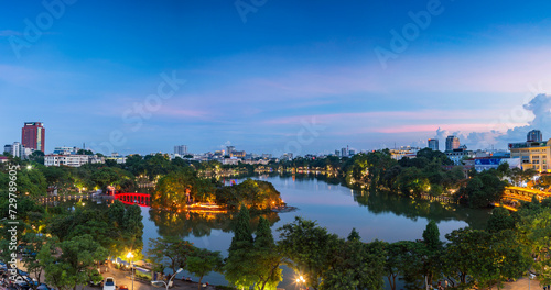 Hoan Kiem lake in Hanoi city
