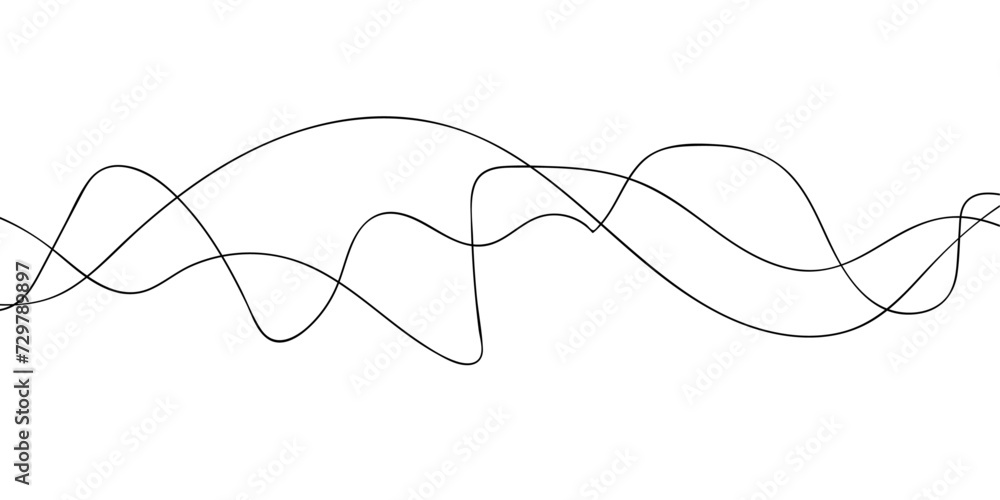 Curve wave seamless pattern. Thin line wavy abstract vector background. Abstract continuous lines drawing on white as background. Curve wave seamless pattern. Thin line wavy abstract vector background. Abstract continuous lines drawing on white as background.
