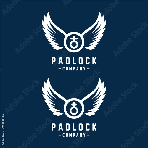 unique and creative padlock logo vector icon illustration design.