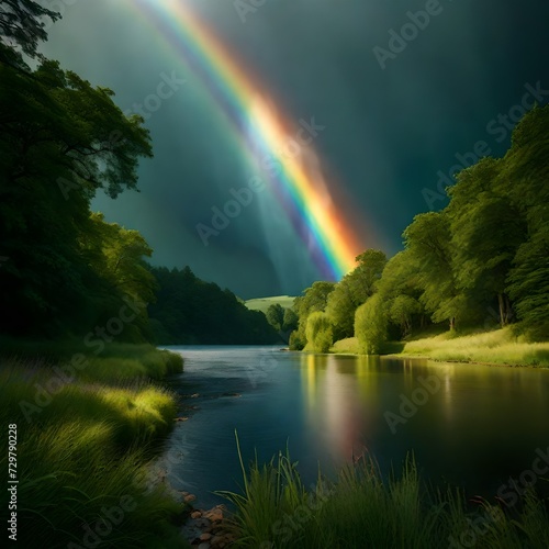 rainbow over the river