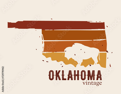 vector of oklahoma bison wild life perfect for print, apparel design, etc 