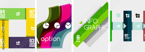 Set of line infographic backgrounds. Vector illustration For Wallpaper, Banner, Background, Card, Book Illustration, landing page