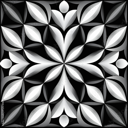 black and white seamless pattern,Generated By Ai