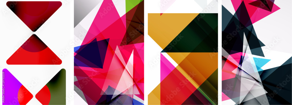 Triangle poster set for wallpaper, business card, cover, poster, banner, brochure, header, website