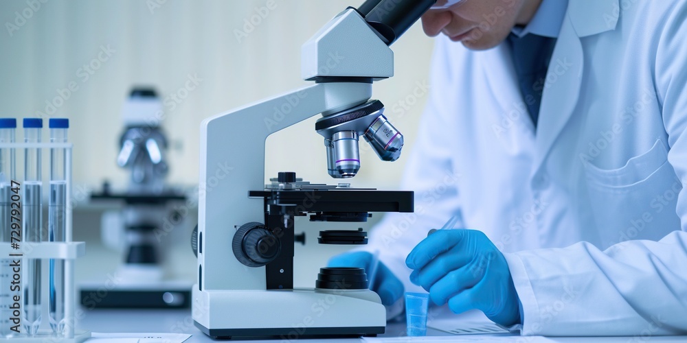 Scientist using a microscope Scientist using a microscope