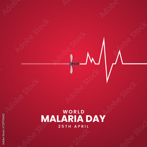 World Malaria Day, Malaria day creative design for social media post. 3D Illustration
