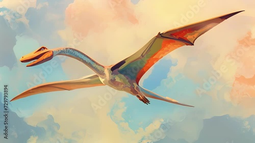A reconstructed model of a Pterosaur one of the flying dinosaurs that perished during the extinction event.