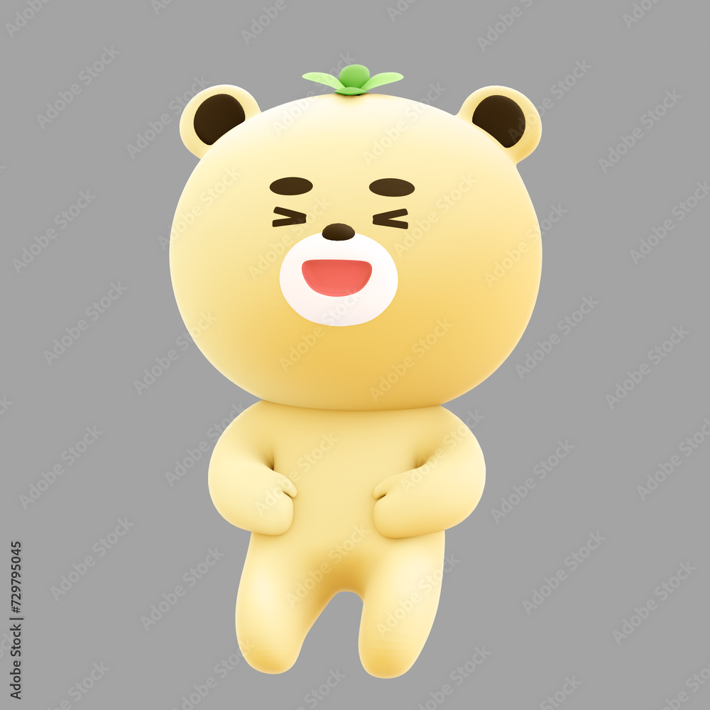 Naklejka premium 다양한 표정의 곰캐릭터(a bear character with a rich expression)