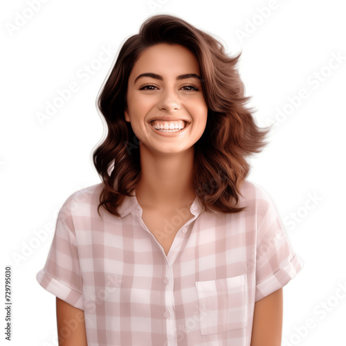 Portrait of a smiling woman isolated on transparent background