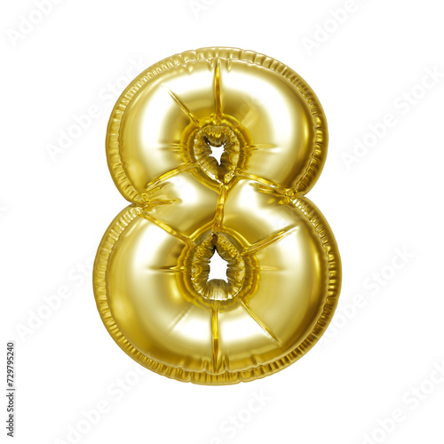 Gold 3d Number Party Balloon
