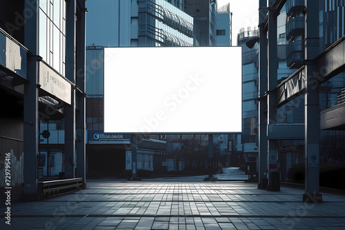 empty billboard in city block at city centre