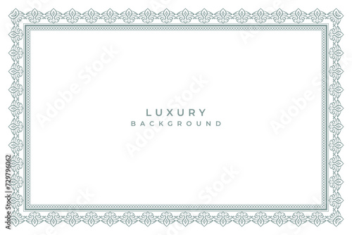 luxury blue page certificate border seamless pattern or wedding invitation background banner