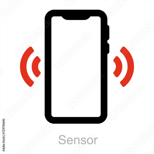 Sensor and motion icon concept